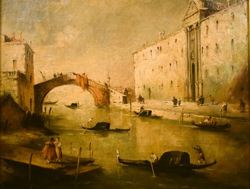 XIXe siècle - Venise, le Canal des Mendiants - école vénitienne du XIXe siècle